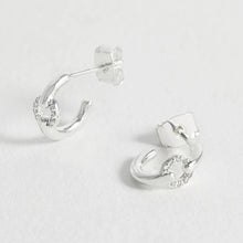 Load image into Gallery viewer, Estella Bartlett Earring - Silver Pave Circle Hoops