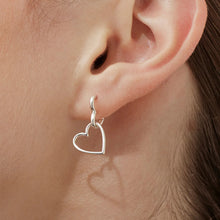 Load image into Gallery viewer, Estella Bartlett Earring - Silver Hinged Heart Hoop