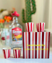 Load image into Gallery viewer, Carla Dinnage Designs : Candy Stripe Shot Glasses Set of 4