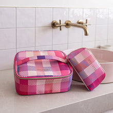 Load image into Gallery viewer, Cosmetic Bag - Pink Check