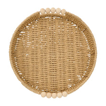 Load image into Gallery viewer, Papier Round Tray with Wood Bead Handle : Natural