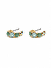 Load image into Gallery viewer, Earring - Crystal Hoop Huggies Mint