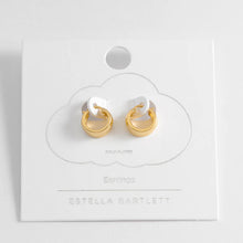 Load image into Gallery viewer, Estella Bartlett Earrings - Chunky Textured Hoops Gold Plated