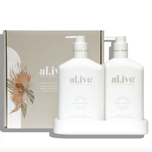 Load image into Gallery viewer, al.ive Body : Wash & Lotion Duo + Tray - Mango & Lychee