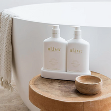 Load image into Gallery viewer, al.ive Body : Wash & Lotion Duo + Tray - Mango & Lychee