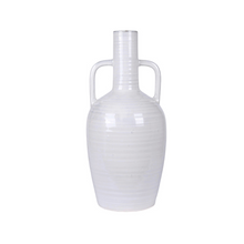 Load image into Gallery viewer, Roxy White Ceramic Double Handle Vase