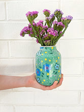 Load image into Gallery viewer, Carla Dinnage Designs : Foxy Flower Large Vase Green