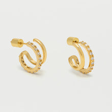 Load image into Gallery viewer, Estella Bartlett Earrings - Double Illusion Hoops Gold Plated