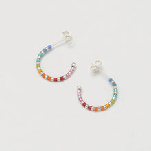 Load image into Gallery viewer, Estella Bartlett Earrings - Rainbow Beaded Hoop Gold Plated