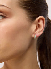 Load image into Gallery viewer, Earring - Crystal Hoop Huggies Mint