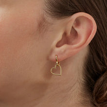Load image into Gallery viewer, Estella Bartlett Earring - Gold Hinged Heart Hoop