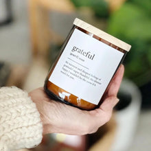 Load image into Gallery viewer, Dictionary Meaning Candle - Grateful