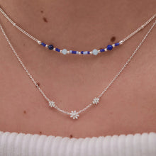 Load image into Gallery viewer, Estella Barteltt Necklace - Triple Flower White Enamel