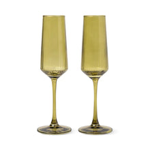 Load image into Gallery viewer, The Luna Set of 2 Champagne Flutes - Olive