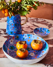 Load image into Gallery viewer, Carla Dinnage Designs : Foxy Flower Salad Bowl Blue