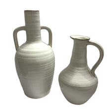 Load image into Gallery viewer, Roxy White Ceramic Double Handle Vase
