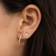 Load image into Gallery viewer, Estella Bartlett Earrings - Rainbow Beaded Hoop Gold Plated