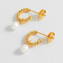 Load image into Gallery viewer, Estella Bartlett Earring - Pearl Drop + Twist Hoop