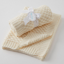 Load image into Gallery viewer, Baby Blanket - Basket Weave Knit - Cream