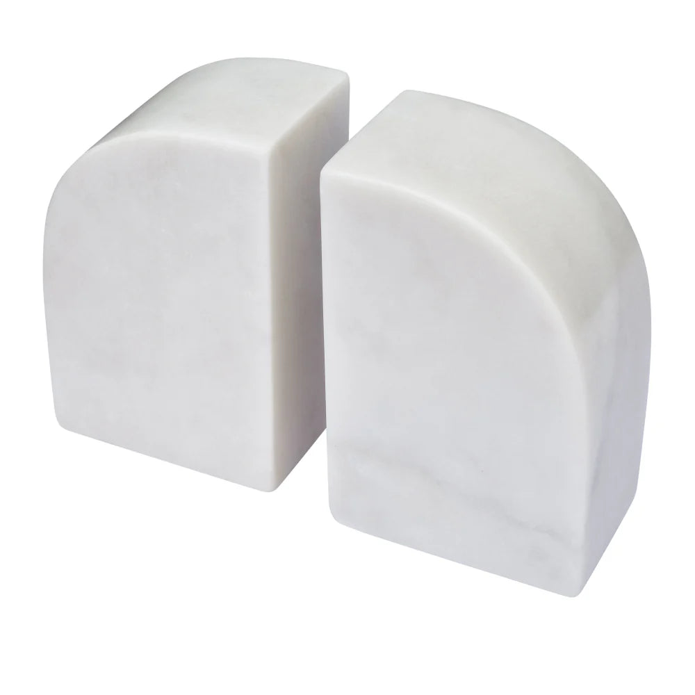 Marble Curved Book Ends (14.5x9.5x6cm)