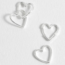 Load image into Gallery viewer, Estella Bartlett Earring - Silver Hinged Heart Hoop
