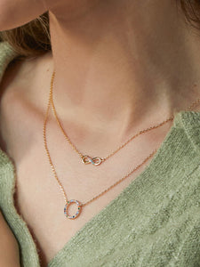 Estella Bartlett Necklace - Multi CZ Circle - Gold Plated
