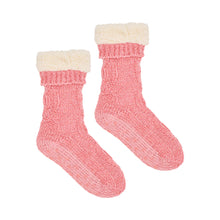 Load image into Gallery viewer, Chenille Lounge Socks - Dark Pink
