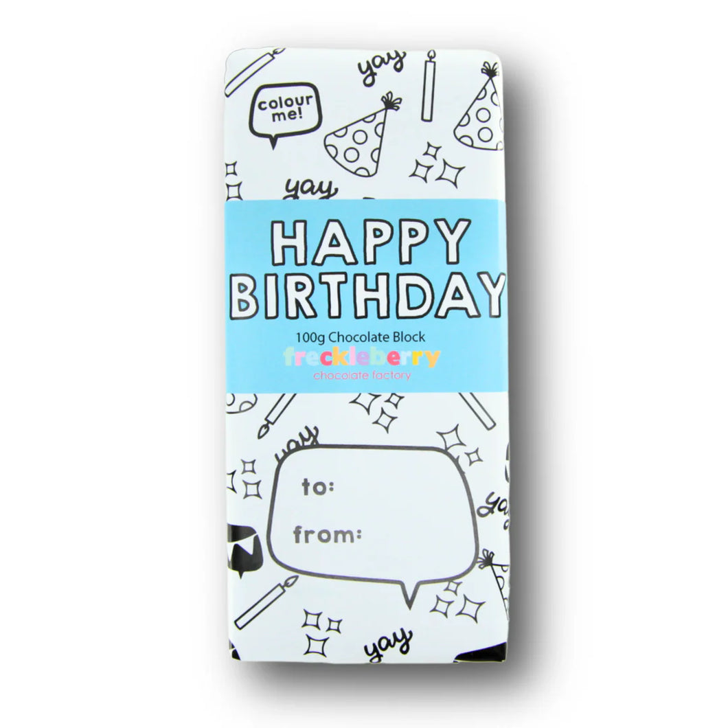 Freckleberry - 100g Chocolate Block : Happy Birthday