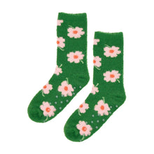 Load image into Gallery viewer, Socks Fuzzy Bed - Flower Green
