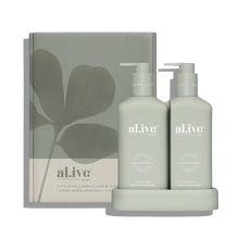 Load image into Gallery viewer, al.ive Body : Compact Wash &amp; Lotion Duo + Tray - Ivory Bloom
