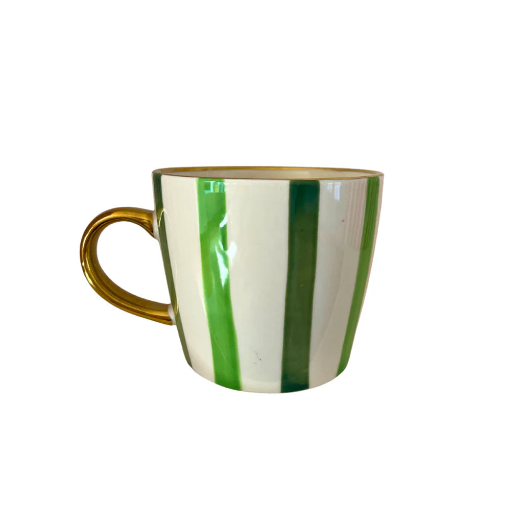 Carla Dinnage Designs : Striped Mug Green