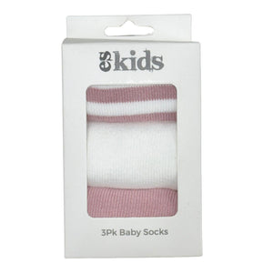 Baby Socks 3 Pkt 3-12 Months - Pink Stripes