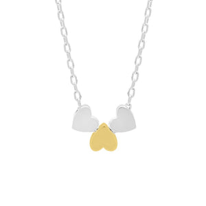 Estella Bartlett Necklace - Multi heart - Silver Chain