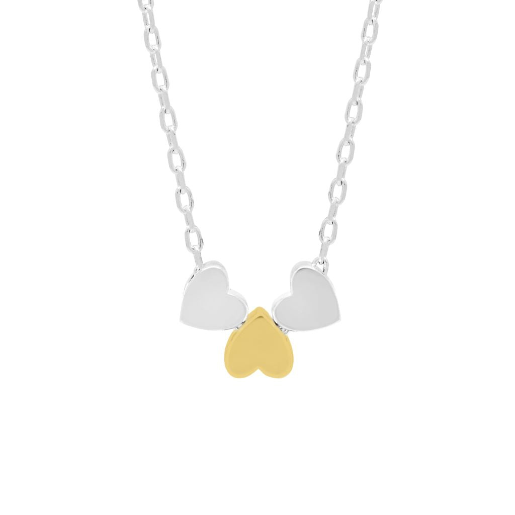 Estella Bartlett Necklace - Multi heart - Silver Chain