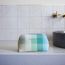 Load image into Gallery viewer, Cosmetic Bag - Blue Green Check
