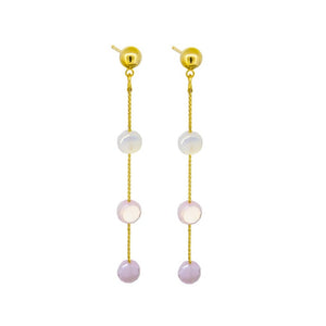 Earring - Hanging Pastel Pink Drops