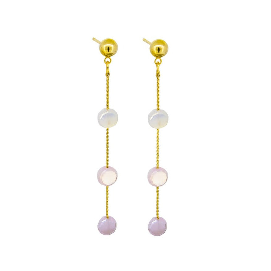 Earring - Hanging Pastel Pink Drops