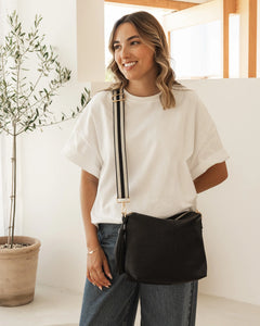 Daisy Crossbody Bag - Black Stripe