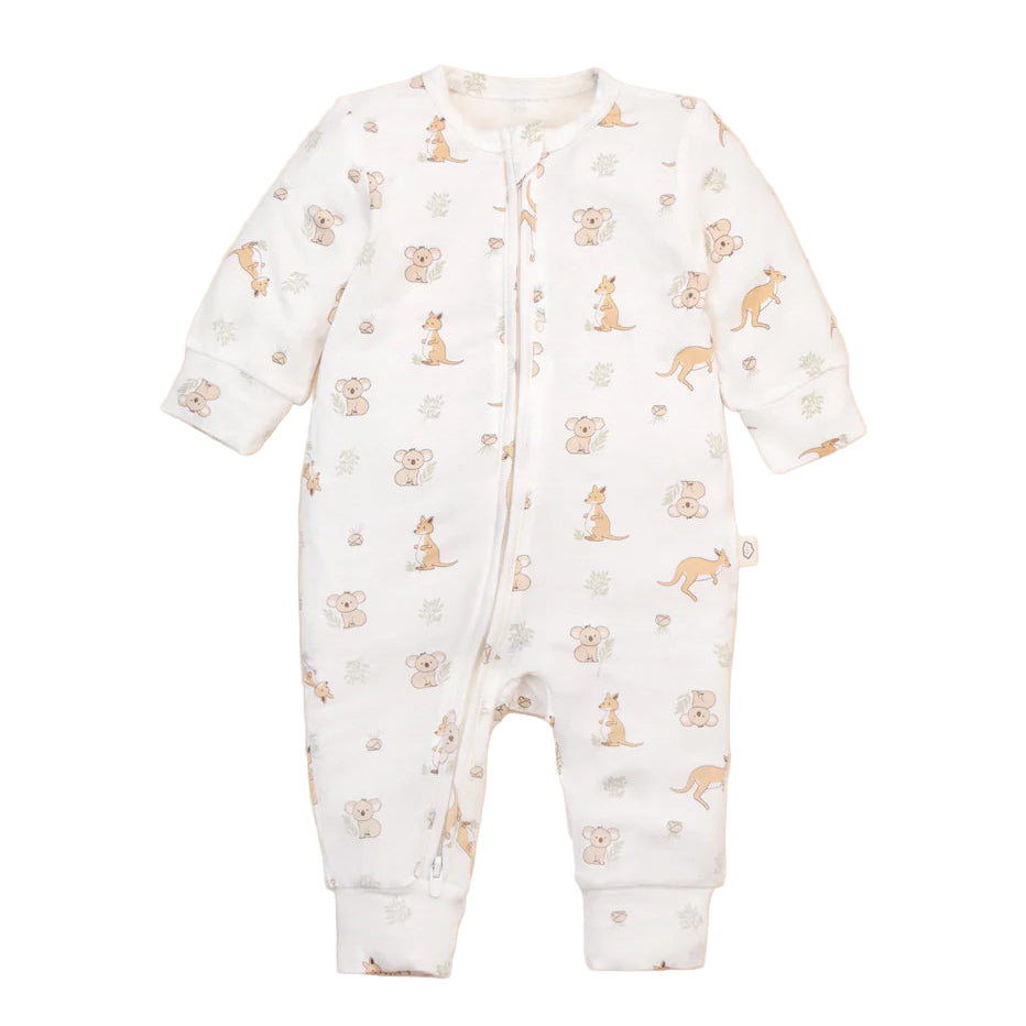 Growsuit Long Sleeve - Kangaroo & Koala : 00 3-6 Months
