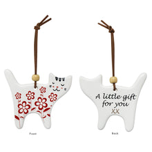 Load image into Gallery viewer, Hanging Decoration - Red Ceramic Cat
