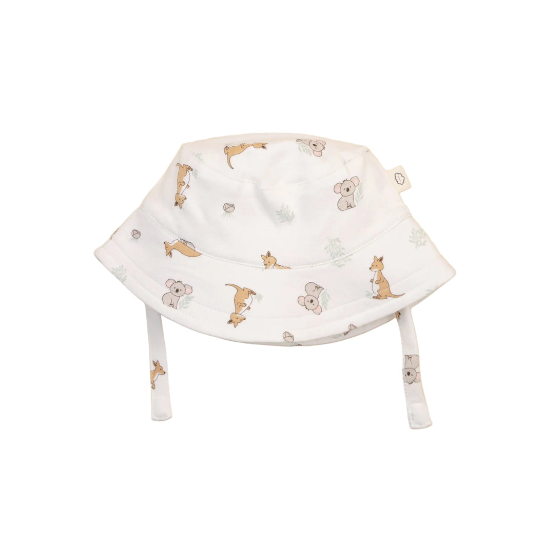 Sun Hat - Kangaroo & Koala : SML 6-12 Months