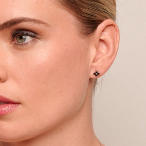 SALE : Earring - Dainty Flower Crystal Black (Was $20)