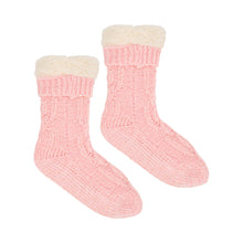 Load image into Gallery viewer, Chenille Lounge Socks - Light Pink

