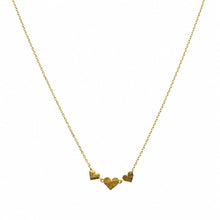 Load image into Gallery viewer, Necklace - Three Gold Hearts
