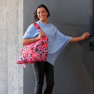 Fold Up Shopping Tote - Midnight Blooms