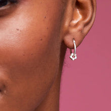 Load image into Gallery viewer, Estella Bartlett Earrings - Multi Flower Hoops Silver Plated
