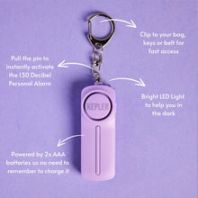 Load image into Gallery viewer, Personal Alarm Keychain - Purple

