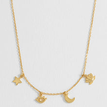 Load image into Gallery viewer, Estella Bartlett Necklace - Evil Eye Moon &amp; Stars Charm Necklace
