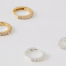 Load image into Gallery viewer, Estella Bartlett Earrings - White Cubic Zirconia Mini Hoops Gold Plated
