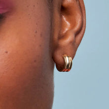Load image into Gallery viewer, Estella Bartlett Earrings - Chunky Textured Hoops Gold Plated
